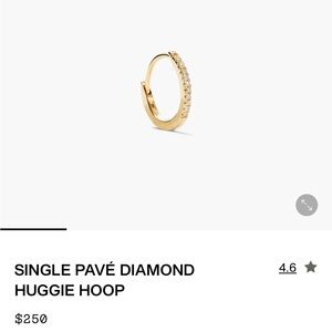 Mejuri Gold Pavé Diamond Single Huggie
